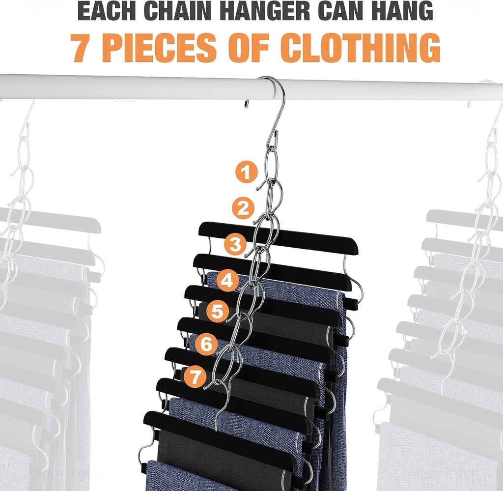 NiHome Space Saving Hangers 10-Pack, Metal Closet Organizer with Safety Cap