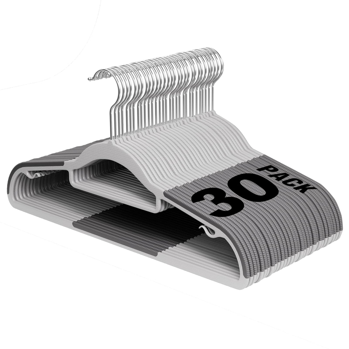 Plastic Hangers 50 Pack, 16.5" Non-Slip Clothes Hangers Heavy Duty