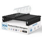 Smartor Black Pants Hangers 30 Pack, Skirt Hangers with Clips, 12 Inch
