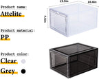 Attelite Shoe Storage Boxes Stackable Clear Shoe Organizer Cabinet,6 Pack
