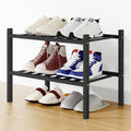 Smiry Bamboo Shoe Rack, 12 Vertical Slats, 3 Tier - 26.8" Wide, Natural
