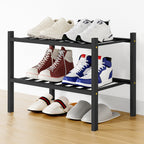Smiry Bamboo Shoe Rack, 12 Vertical Slats, 3 Tier - 26.8" Wide, Natural