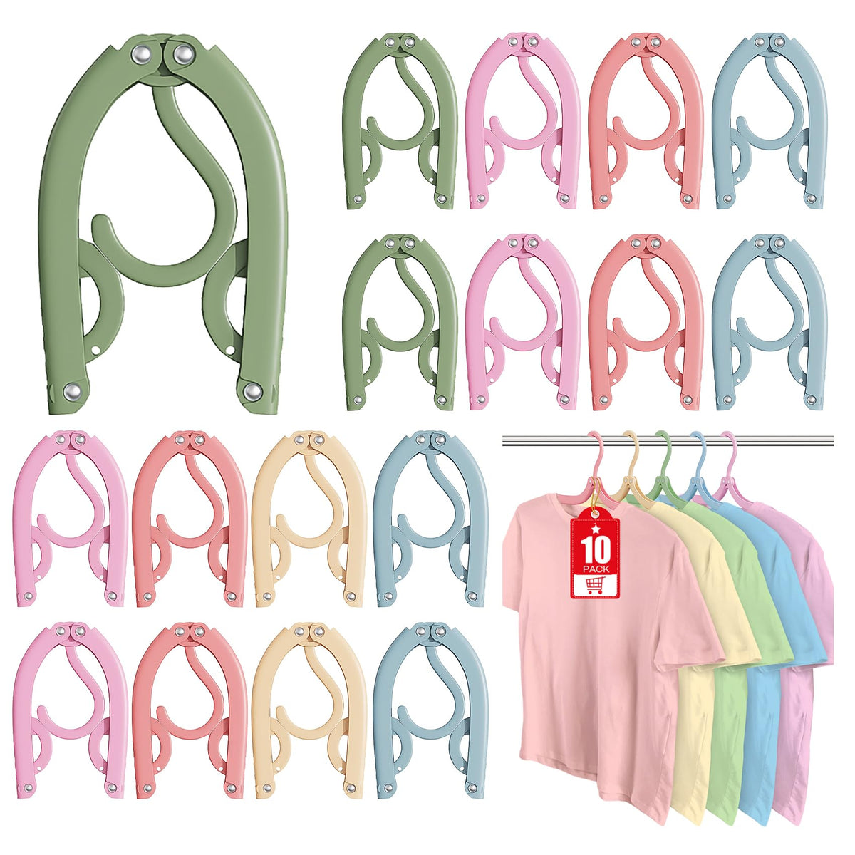 15 Pcs Foldable Travel Hangers Cruise Ship Essentials 2026 Phone Size Black