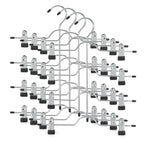 TOPIA HANGER 4 Tier Metal Skirt Hangers with Clips 80% Space Saving 2 Pack