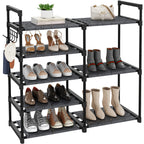 CSXGBAB 9-Tier Shoe Rack Organizer, Tall Garage Shoe Rack, Boot Rack, Black