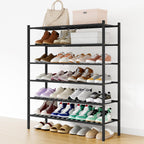 Smiry Bamboo Shoe Rack, 12 Vertical Slats, 3 Tier - 26.8" Wide, Natural