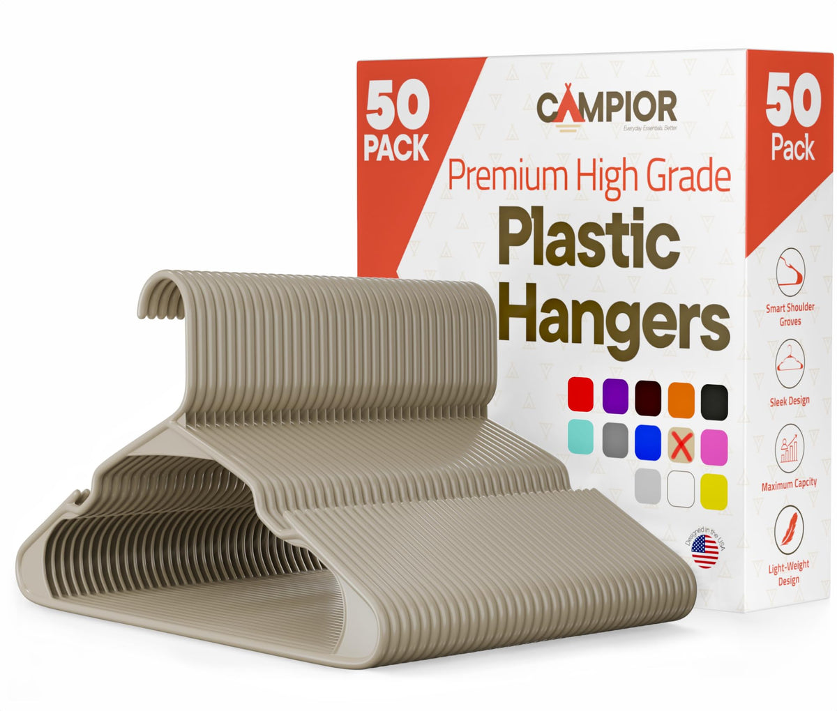 Pink Plastic Hangers 30 Pack– Heavy-Duty Plastic Hangers Slim and Space-Saving, Durable and Lightweight PP with Non-Slip Shoulder Notches for Slip Dresses, Suits, Jackets & Camisoles