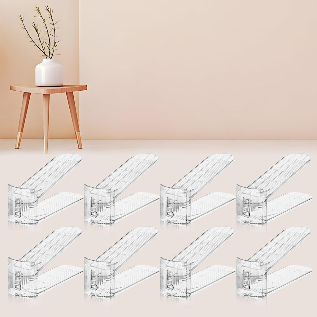 FENRUNXU Shoe Slots Organizer for Closet,12PACK Shoe Stacker Shoe Rack Organizer for Closet Space Saver Storage Shoe Holder Organization(Transparent)