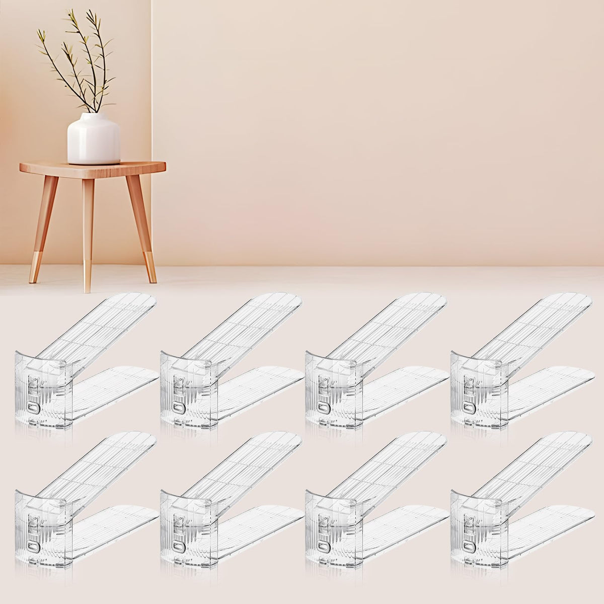 FENRUNXU Shoe Slots Organizer for Closet,12PACK Shoe Stacker Shoe Rack Organizer for Closet Space Saver Storage Shoe Holder Organization(Transparent)
