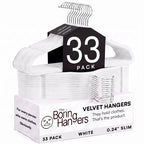 66 Pack Black Velvet Hangers Non Slip, Felt Hangers