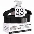 66 Pack Black Velvet Hangers Non Slip, Felt Hangers