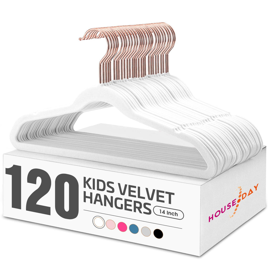 HOUSE DAY Velvet Kids Hangers 60 Pack, Premium Childrens Hangers for Closet