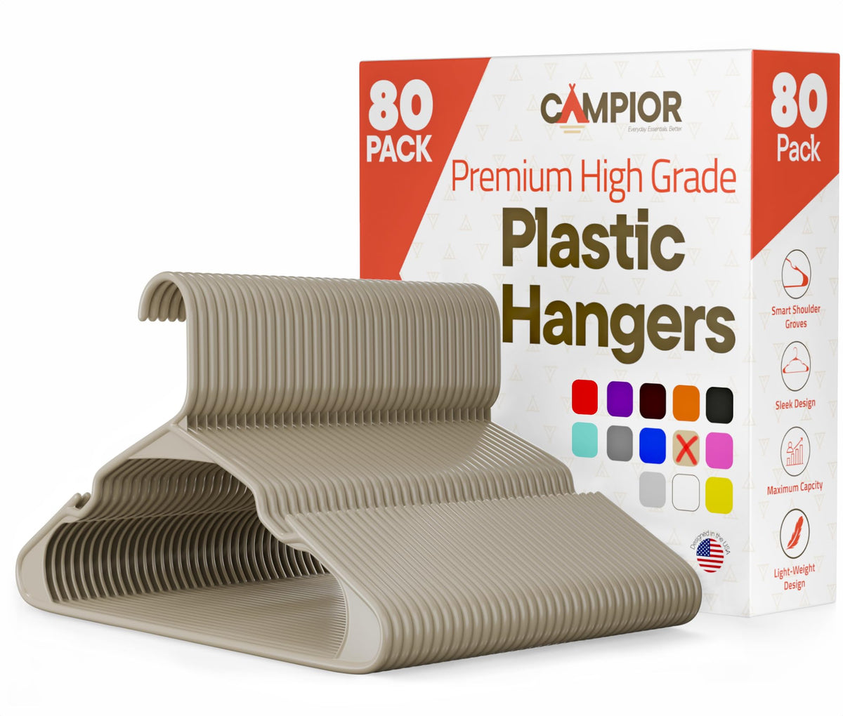 Pink Plastic Hangers 30 Pack– Heavy-Duty Plastic Hangers Slim and Space-Saving, Durable and Lightweight PP with Non-Slip Shoulder Notches for Slip Dresses, Suits, Jackets & Camisoles
