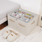 TOPIA HOME Shoe Organizer for Closet, Foldable Shoe Box, Adjustable Divider