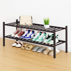 Smiry Bamboo Shoe Rack, 12 Vertical Slats, 3 Tier - 26.8" Wide, Natural