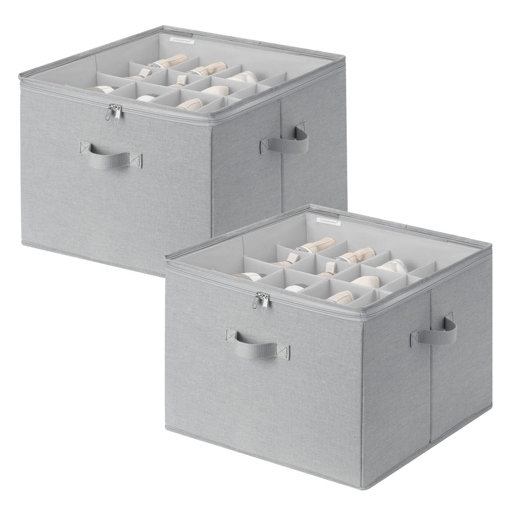 StorageWorks 2-Pack 32-Pair Shoe Storage Organizer for Closet, Beige