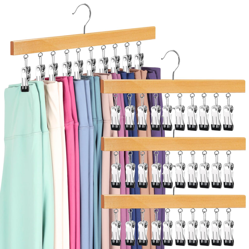 Legging Organizer for Closet, Pants Hangers with Clips