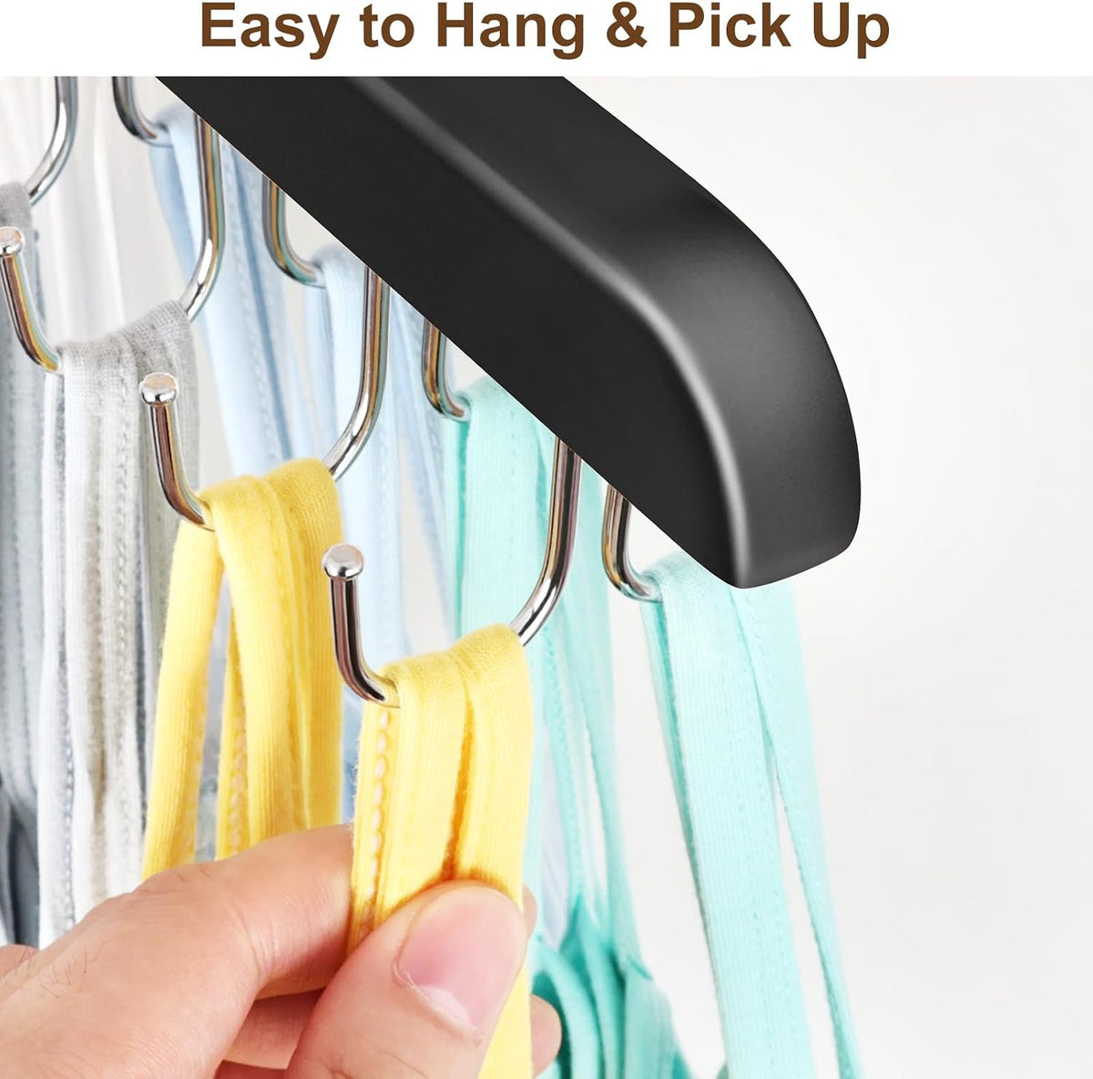 Tank Top Hanger with 40 Hooks for Closet Organizer, Premium Wood Bra Hanger