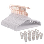 Baby Velvet Hangers 30 Pack - 11 Inch Premium Felt Non Slip Kids Hanger for Infant & Toddler Clothes - 0.2" Slim Space-Saving Baby Felt Hangers for Children's Closet with 10 Clips - Beige