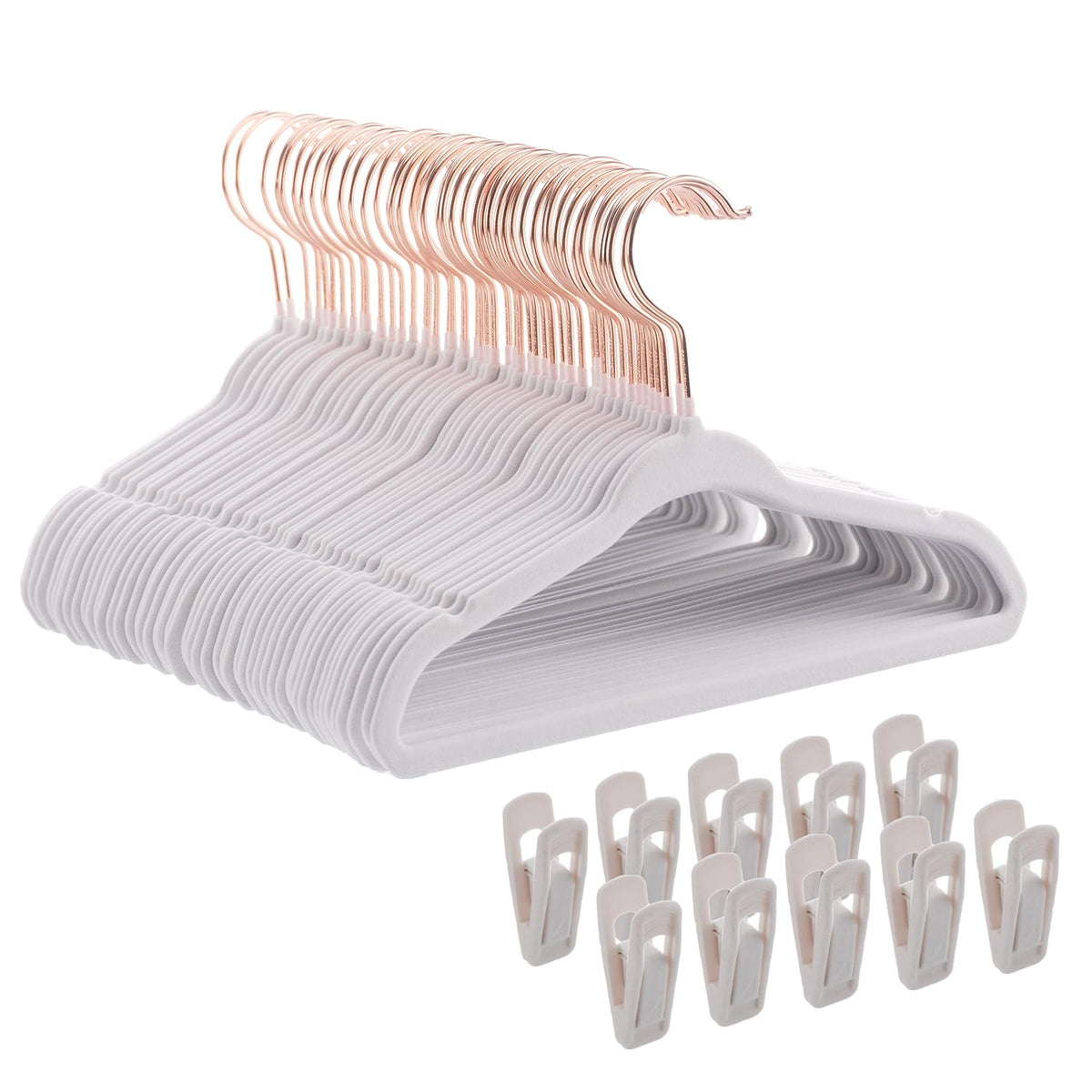 Baby Velvet Hangers 30 Pack - 11 Inch Premium Felt Non Slip Kids Hanger for Infant & Toddler Clothes - 0.2" Slim Space-Saving Baby Felt Hangers for Children's Closet with 10 Clips - Beige