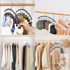 Legging Hangers for Closet Organizer, Hat Hangers for Closet 2 Pack with 10 Clips Holds 20 Leggings, Legging Hanger, Pants Storage Organizer Suitable for Socks, Panties, Underwear, Pants