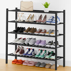Smiry Bamboo Shoe Rack, 12 Vertical Slats, 3 Tier - 26.8" Wide, Natural