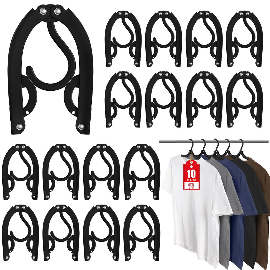 15 Pcs Foldable Travel Hangers Cruise Ship Essentials 2026 Phone Size Black