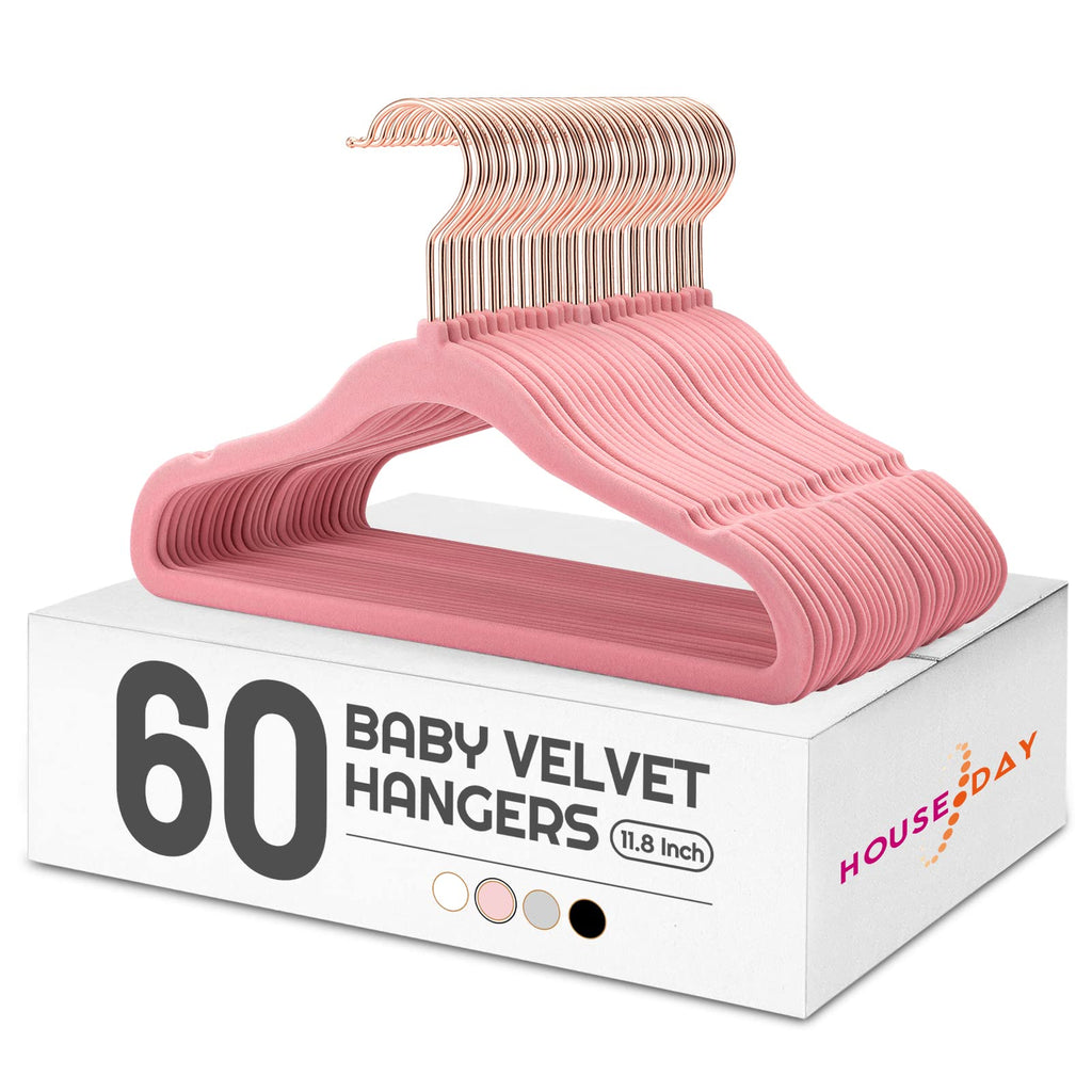 HOUSE DAY Velvet Kids Hangers 60 Pack, Premium Childrens Hangers for Closet