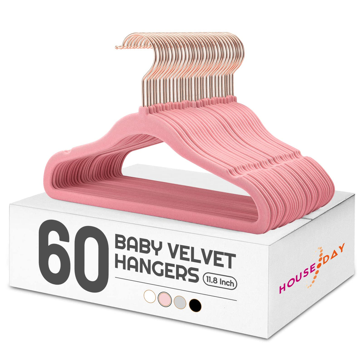 HOUSE DAY Velvet Kids Hangers 60 Pack, Premium Childrens Hangers for Closet
