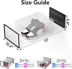 Foluck X-Large 15 Pack Shoe Storage Organizer Box Clear Plastic Stackable