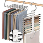 9 Layers Pants Hangers Space Saving Non-Slip Closet Organizer 2 Pack