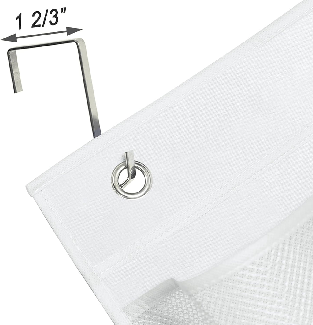 KIMBORA 2 Packs Narrow Over the Door/Wall Shoe Organizer Cruise, Small Hanging Shoe Rack for Closet with Clear Mesh Pocket for Bathroom, RV, Pantry, Camping (White)