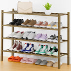 Smiry Bamboo Shoe Rack, 12 Vertical Slats, 3 Tier - 26.8" Wide, Natural