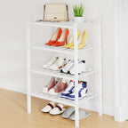 Smiry Bamboo Shoe Rack, 12 Vertical Slats, 3 Tier - 26.8" Wide, Natural