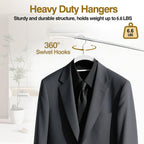 Plastic Hangers 50 Pack, 16.5" Non-Slip Clothes Hangers Heavy Duty