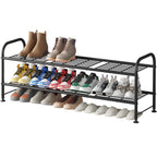 LINZINAR 3 Tier Long Shoe Rack for Closet Metal Shoe Organizer for Entryway