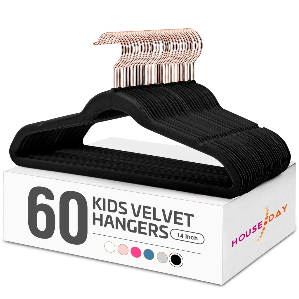 HOUSE DAY Velvet Kids Hangers 60 Pack, Premium Childrens Hangers for Closet