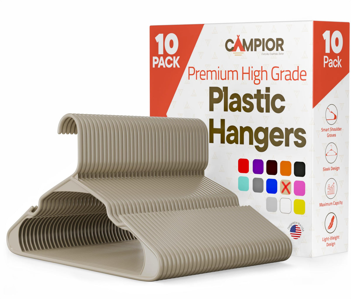 Pink Plastic Hangers 30 Pack– Heavy-Duty Plastic Hangers Slim and Space-Saving, Durable and Lightweight PP with Non-Slip Shoulder Notches for Slip Dresses, Suits, Jackets & Camisoles