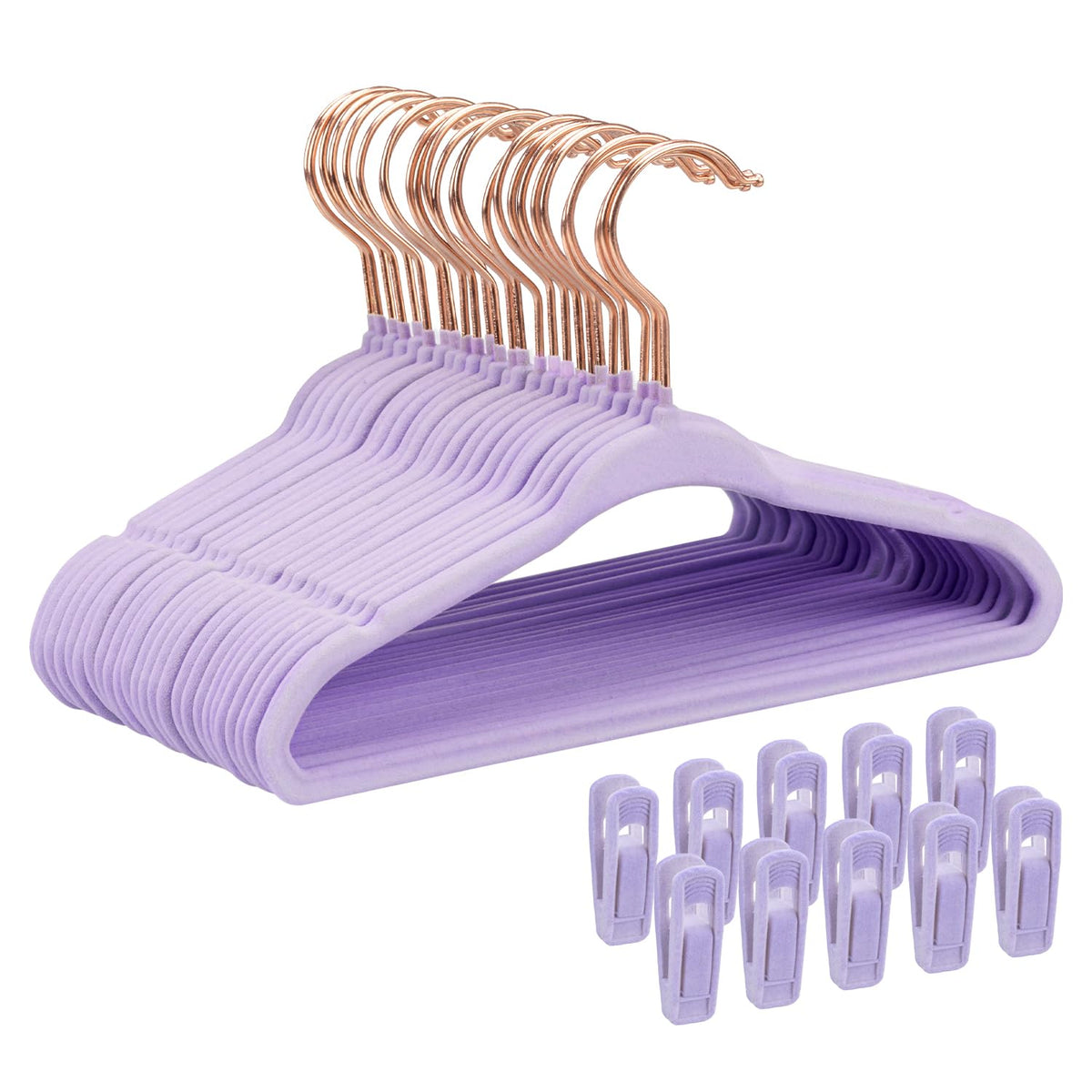 Baby Velvet Hangers 30 Pack - 11 Inch Premium Felt Non Slip Kids Hanger for Infant & Toddler Clothes - 0.2" Slim Space-Saving Baby Felt Hangers for Children's Closet with 10 Clips - Beige