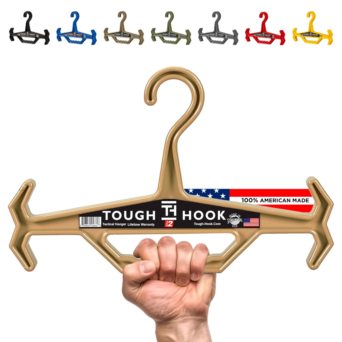 Tough Hook Multipurpose Heavy Duty Hanger, USA Made, Tactical Gear, 1 Black