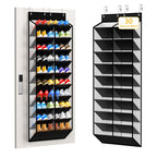 KEEPJOY 20-30 Pairs Grey Over the Door Shoe Organizer, Mesh Hanging Shoe Rack for Door Storage with 20 Wide Deep Pockets,10-Tier Door Shoe Holder Fits Sneakers, Boots.