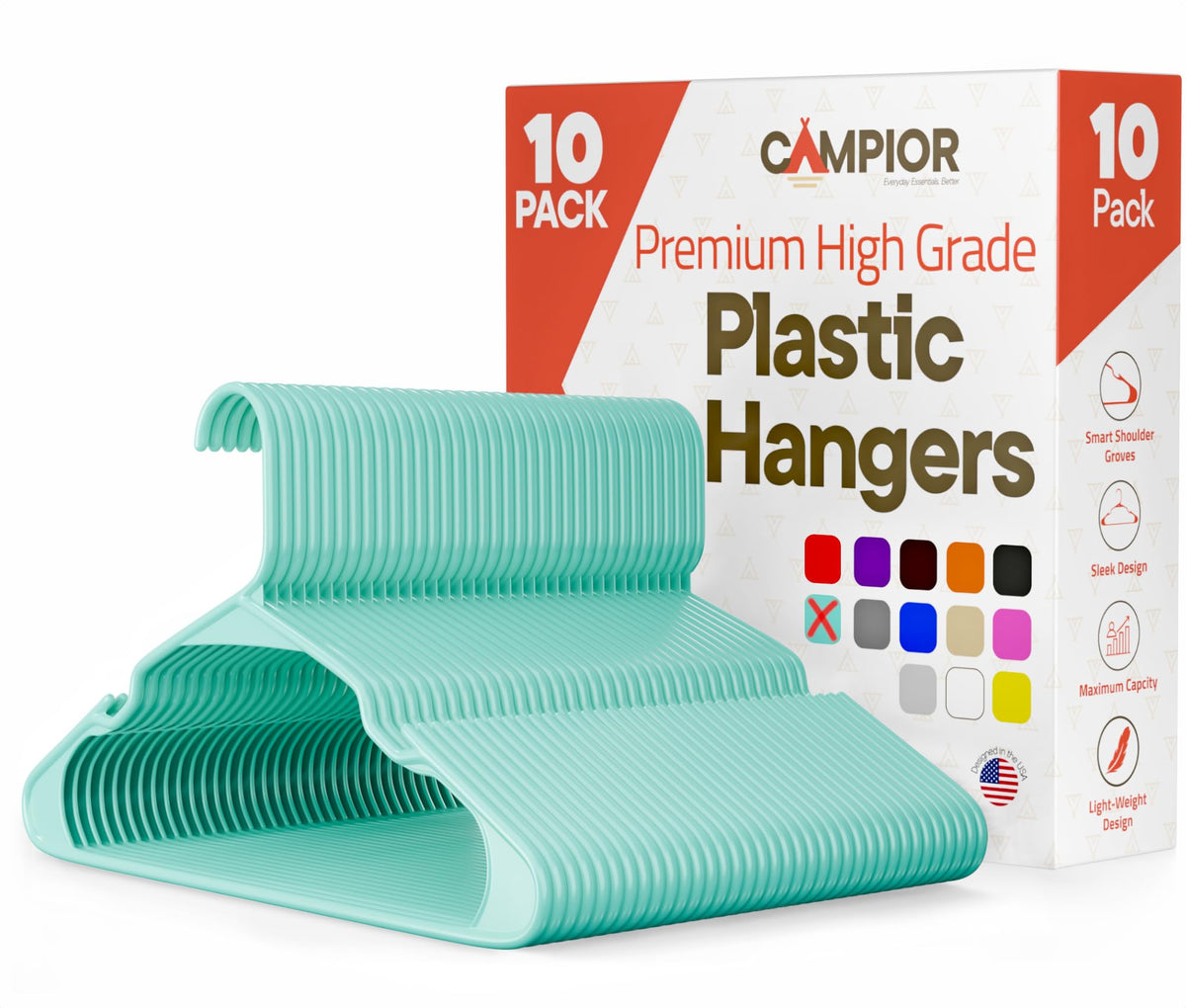 Pink Plastic Hangers 30 Pack– Heavy-Duty Plastic Hangers Slim and Space-Saving, Durable and Lightweight PP with Non-Slip Shoulder Notches for Slip Dresses, Suits, Jackets & Camisoles