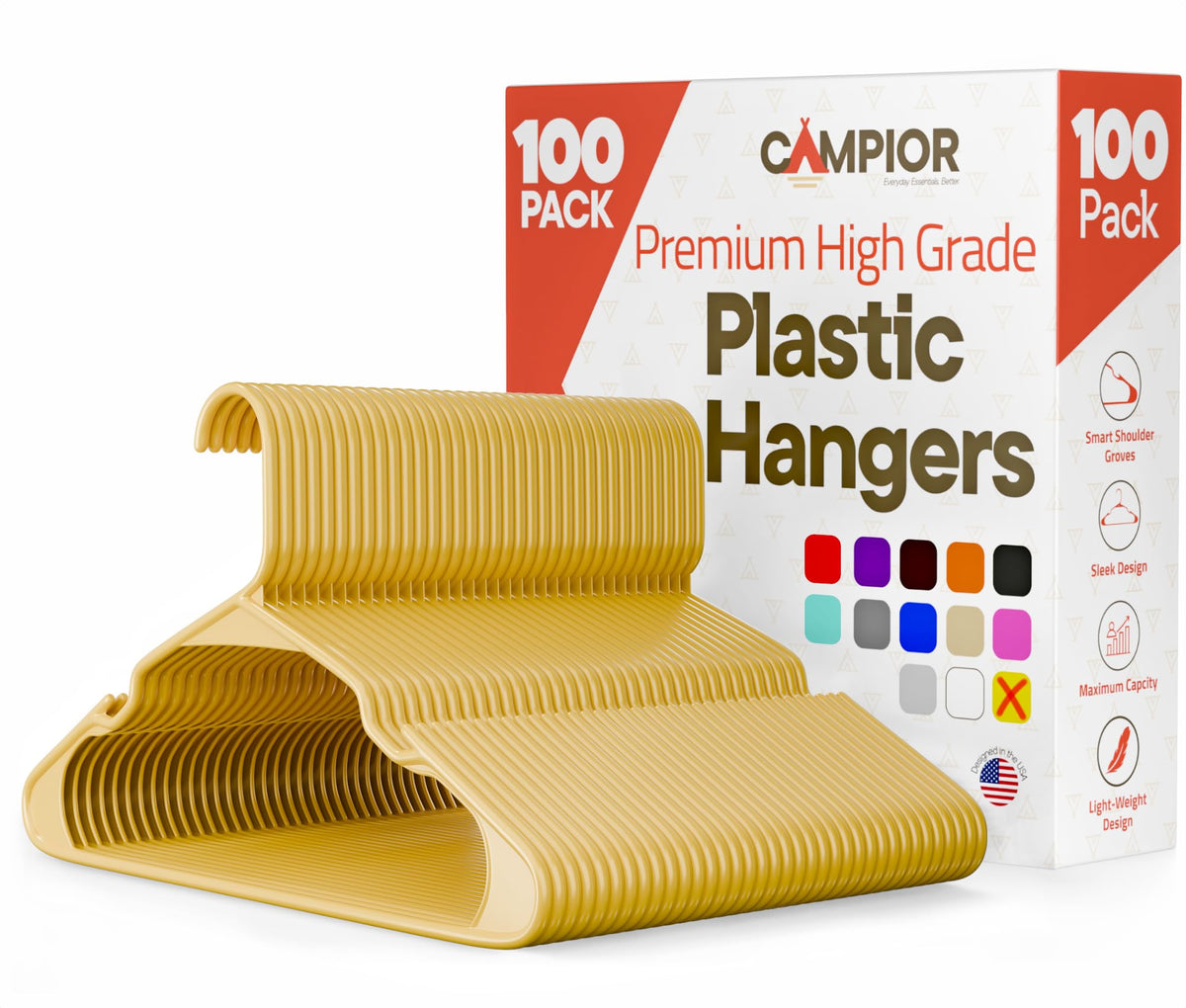 Pink Plastic Hangers 30 Pack– Heavy-Duty Plastic Hangers Slim and Space-Saving, Durable and Lightweight PP with Non-Slip Shoulder Notches for Slip Dresses, Suits, Jackets & Camisoles