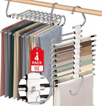 9 Layers Pants Hangers Space Saving Non-Slip Closet Organizer 2 Pack