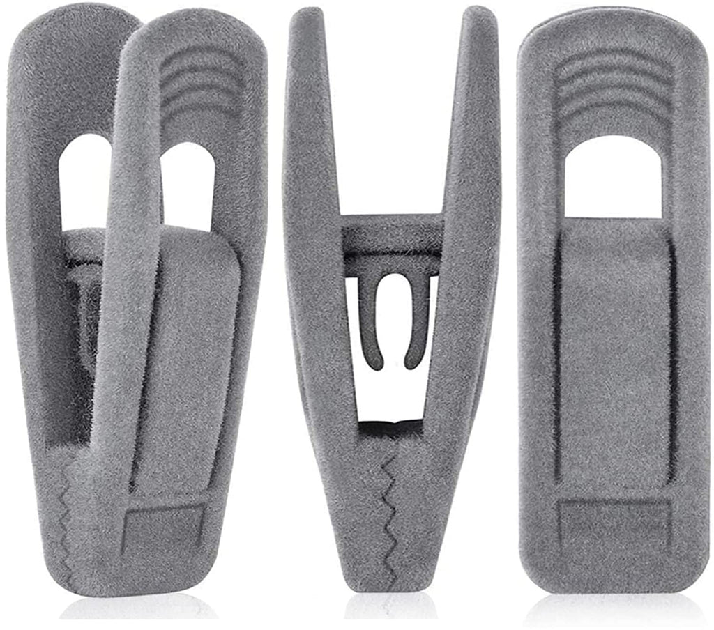 TOFIIGREM Velvet Hanger Clips for Velvet Hangers - 20 PCS Beige Non-Slip Velvet Clip for Skirt Hanger, Strong Flocking Clips Fit for Ivory Velvet Hangers