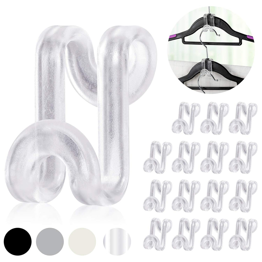 Mlici 60 Pack Space Saving Hanger Hooks, Connector Hooks for Closet, Clear