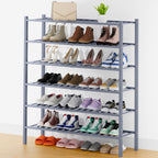 Smiry Bamboo Shoe Rack, 12 Vertical Slats, 3 Tier - 26.8" Wide, Natural