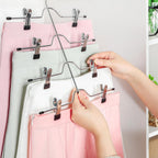 TOPIA HANGER 4 Tier Metal Skirt Hangers with Clips 80% Space Saving 2 Pack
