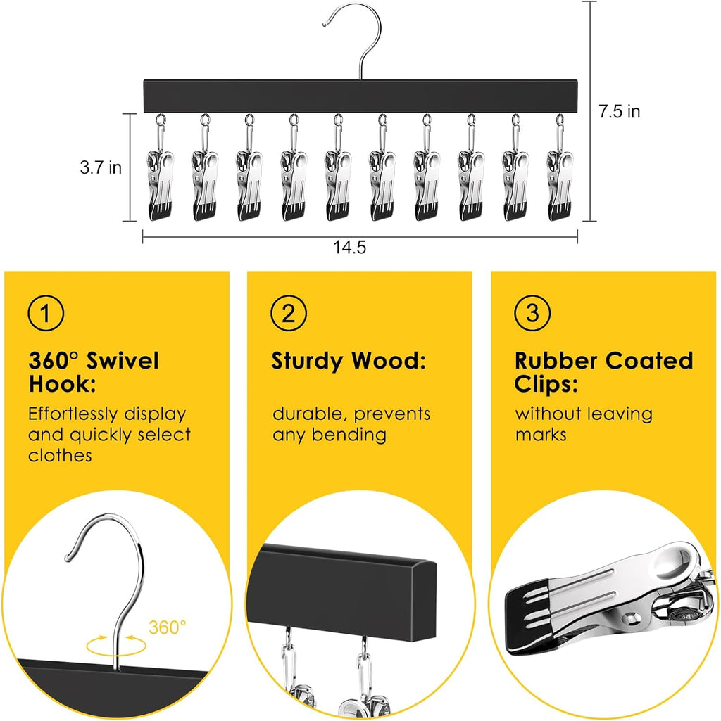 Legging Organizer for Closet, Pants Hangers with Clips