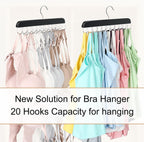 Tank Top Hanger with 40 Hooks for Closet Organizer, Premium Wood Bra Hanger